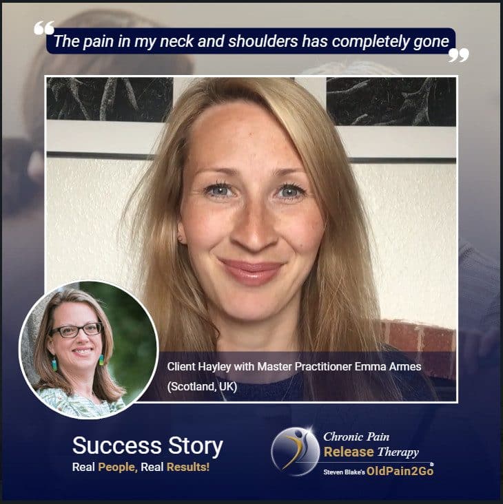 'The pain in my neck and shoulders has completely gone'